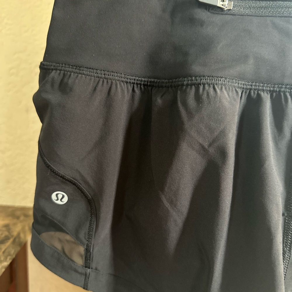Lululemon shorts. Black. Size 4. Worn once.